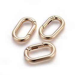In lega di zinco fermagli chiave, anelli a molla, anelli ovali, oro chiaro, 34.5x21x5mm, diametro interno: 25x11.5mm