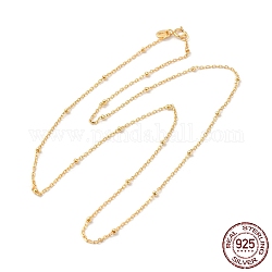 925 Halskette mit Satellitenkette aus Sterlingsilber, mit s925-Stempel, zur Herstellung von Perlenketten, echtes 18k vergoldet, 16.10 Zoll (40.9 cm)