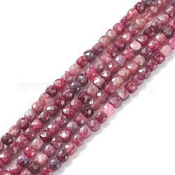 Rosso naturale perline tormalina fili, sfaccettato, tondo, grado aaa, 4mm, Foro: 0.7 mm, circa 100pcs/filo, 15.55 pollice (39.5 cm)