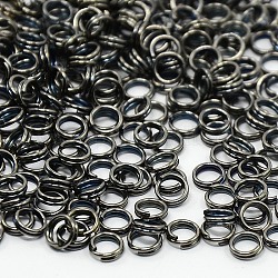 Iron Split Rings, Double Loops Jump Rings, Cadmium Free & Nickel Free & Lead Free, Gunmetal, 5x1.4mm, about 4.3mm inner diameter, Single Wire: 0.7mm, about 13000pcs/1000g