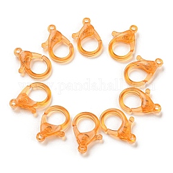 Transparent Plastic Lobster CLaw Clasps, Sandy Brown, 26x19x6mm, Hole: 2mm