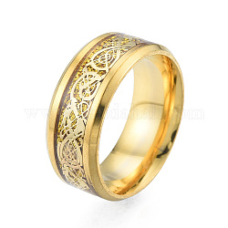 Bling 201 простое кольцо из нержавеющей стали для женщин, золотой свет, внутренний диаметр: 17 мм