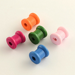 Tinti bobine vuote in legno per filo, bobine di filo, colore misto, 14x13mm, Foro: 4 mm