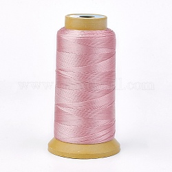 Полиэфирная нить, для заказа тканые материалы ювелирных изделий, розовые, 1.2 мм, около 170 м / рулон