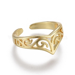 Регулируемые латунные кольца на мыске, открытые манжеты, открытые кольца, золотые, размер США 1 3/4 (13 мм)