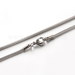 304 in acciaio inossidabile collane a catena serpente, colore acciaio inossidabile, 17.7 pollice (45 cm), 2mm