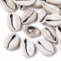 Natürliche Kaurimuschel Perlen, kein Loch / ungekratzt, Leinen, 22~28x16~19x8~9 mm, ca. 220 Stk. / 500 g