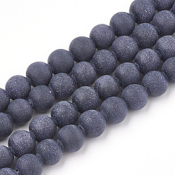 Sintetici blu Goldstone fili di perline, smerigliato, tondo, 4mm, Foro: 1 mm, circa 96pcs/filo, 15.5 pollice