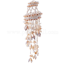 NBEADS Shell Wind Chimes, with Fishing Line and Iron Wire, Sandy Brown, 59~60x14~15cm