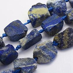 Abalorios de lapislázuli naturales hebras, pepitas, 17~30.5x11~26x11~26mm, agujero: 2 mm, aproximamente 16~19 pcs / cadena, 15.7 pulgada (40 cm)