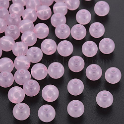 Perles en acrylique de gelée d'imitation, ronde, perle rose, 8x7.5mm, Trou: 1.8mm, environ 1745 pcs/500 g