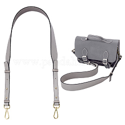 Manici della borsa in pelle di vacchetta regolabili, con fermagli girevoli in lega di zinco, per gli accessori di sostituzione della cinghia della borsa, grigio scuro, 103~113x1.75~3.7cm