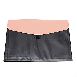 Bolsa de pvc para archivadores de reuniones, con cuero de pu y gancho y bucle, Rectángulo, rosa, 22.6x31.8x0.3 cm