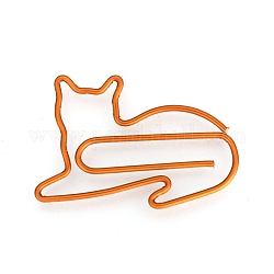 Fermagli per carta di ferro a forma di gatto, simpatiche graffette, divertenti clip per segnalibri, arancione, 32x23x1mm