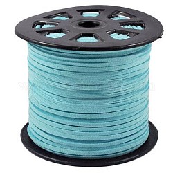 Faux Suede Cord, Aqua, 3mm wide, 100yd/roll, 1.5mm thick
