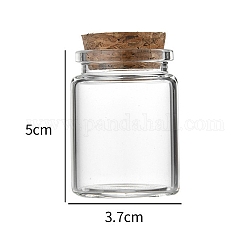 ガラス瓶  コルクプラグ付き  ウィッシングボトル  コラム  透明  3.7x5cm  容量：30ml（1.01fl.oz）
