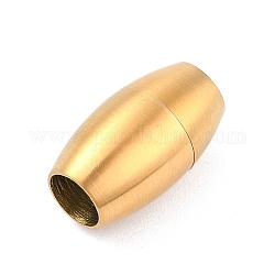 Placage ionique (ip) 304 fermoirs magnétiques en acier inoxydable avec emembouts collées, Style mat, balle, or, 18x10.5mm, Trou: 6mm