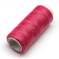 402 полиэстер швейных ниток шнуры для ткани или поделок судов, средне фиолетовый красный, 0.1 мм, около 120 м / рулон, 10 рулонов / мешок