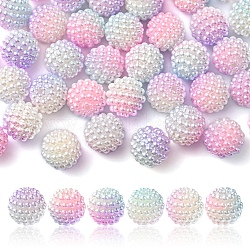 Imitation Pearl Acrylic Beads, Berry Beads, Combined Beads, Round, Pink, 12mm, Hole: 1mm