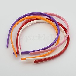 Fornituras de banda de pelo de plástico liso, Con dientes, color mezclado, 8 mm de ancho