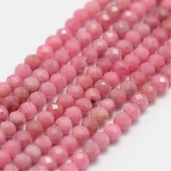 Chapelets de perles en rhodochrosite naturelle, facette, ronde, 2mm, Trou: 0.5mm, Environ 160~179 pcs/chapelet, 12.5 pouce ~ 12.9 pouces (320~330 mm)