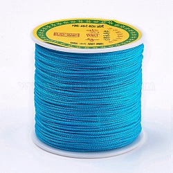 Polyester Cord, Dodger Blue, 0.8mm, about 87.48 yards(80m)/roll
