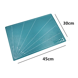 Double Sided PVC Plastic Cutting Mat Pad, Rectangle, for Ceramic & Clay Tools, Rectangle, Teal, 45x30cm