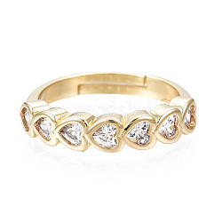 Anillo ajustable con corazón de circonita cúbica infinity love, anillo de dedo de latón para mujer, sin níquel, real 18k chapado en oro, nosotros tamaño 6 1/4 (16.7 mm)