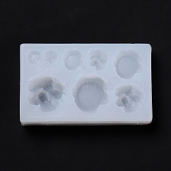 Pendentifs bricolage moules en silicone, moules à pendentif en résine, pour la résine UV, fabrication de bijoux en résine époxy, irrégulier, blanc, 46x28x8mm, diamètre intérieur: 5~14x5~14 mm