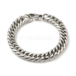 201 bracelet chaînes à maillons cubains en acier inoxydable pour homme femme, couleur inoxydable, 8-7/8 pouce (22.4 cm),  largeur de 11.5 mm