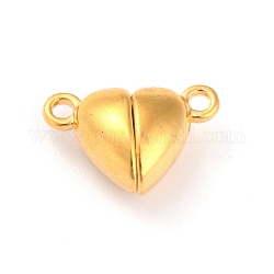 Chiusure magnetiche in lega con passanti, cuore, oro, 15x9.5x6mm, Foro: 1.5 mm