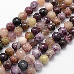 Natural Tourmaline Beads Strands, Round, 12.5mm, Hole: 1mm
