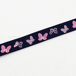 Einseitig Schmetterling gedruckten Polyester Ripsband, Mitternachtsblau, 3/8 Zoll (9 mm), etwa 100 yards / Rolle (91.44 m / Rolle)