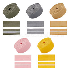 Pandahall elite 5pcs 5 colores banda de borde doblado de cuero pu plano, para la decoración de almohadas, color mezclado, 20x1mm, alrededor de 2.19 yarda (2 m) / pc, 1pc / color