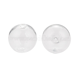 Perles de globe en verre soufflé faites à la main, ronde, clair, 20mm, Trou: 2mm