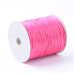 Cordes en polyester ciré coréen, rose foncé, 3mm, environ 43.74 yards (40 m)/rouleau