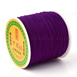 Hilo de nylon trenzada, Cordón de anudar chino cordón de abalorios para hacer joyas de abalorios, púrpura, 0.8mm, aproximamente 100 yardas / rodillo