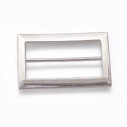 Lega fibbie, rettangolo, platino, 55x36x2mm, Foro: 10x45 mm