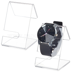 Uhrenständer aus transparentem Acryl, Schräger Armbanduhrenhalter, Transparent, 7.2x4.45x5.15 cm