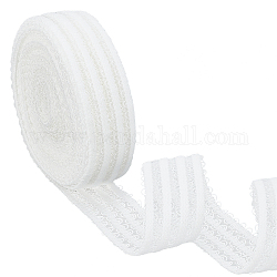 ARRICRAFT Lace Elastic Cords, with Fish Wire, Garment Accessories, Flat, White, 28mm, 10yard, about 9.144m