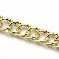 Aluminium Oval Chains, Unwelded, Light Gold Color, 15x9x1.3mm