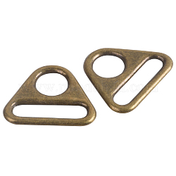 Triangle de réglage en alliage avec clips pivotants de barre, boucles à anneau en d, bronze antique, 24.5x32.5x2.2mm