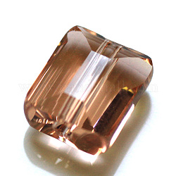 Imitazione branelli di cristallo austriaco, grado aaa, sfaccettato, rettangolo, peachpuff, 6x8x4mm, Foro: 0.7~0.9 mm