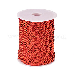 3-слойные шнуры из полиэстера, переплетная веревка декоративной веревкой, пластиковый шнур для застежки, красные, 5 мм, 30 м / рулон