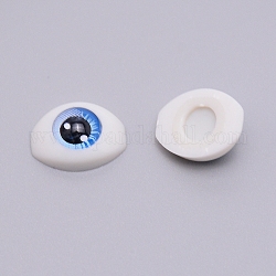 Globos oculares artesanales de muñecas de plástico, globos oculares huecos de miedo para la decoración de la fiesta de halloween, oval, azul dodger, 12x16.5x7mm