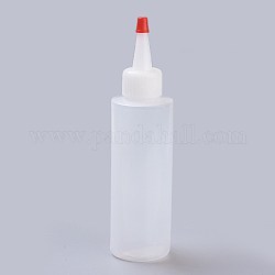 Recipiente de plástico pegamento líquido, dispensador de botellas, Claro, 4.1x16.2 cm, Botella: 12.5 cm, tapa de la botella: 3.8 cm, capacidad: 120ml (4.06 fl. oz)