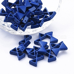 Maglie multi-filo in lega verniciata a spruzzo, per la fabbricazione di bracciali elastici per piastrelle, bowknot, Blue Marine, 13x8x3.5mm, Foro: 1 mm