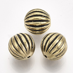 Perles ondulées en plastique CCB, ronde, bronze antique, 12mm, trou: 1.5 mm, environ 495 pcs / 500 g