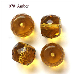 Perles d'imitation cristal autrichien, grade AAA, facette, tambour, verge d'or, 10x8mm, Trou: 0.9~1mm