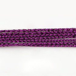 Braided Non-Elastic Beading Metallic Cords, 16-Ply, Purple, 1.5mm, about 109.36 yards(100m)/bundle